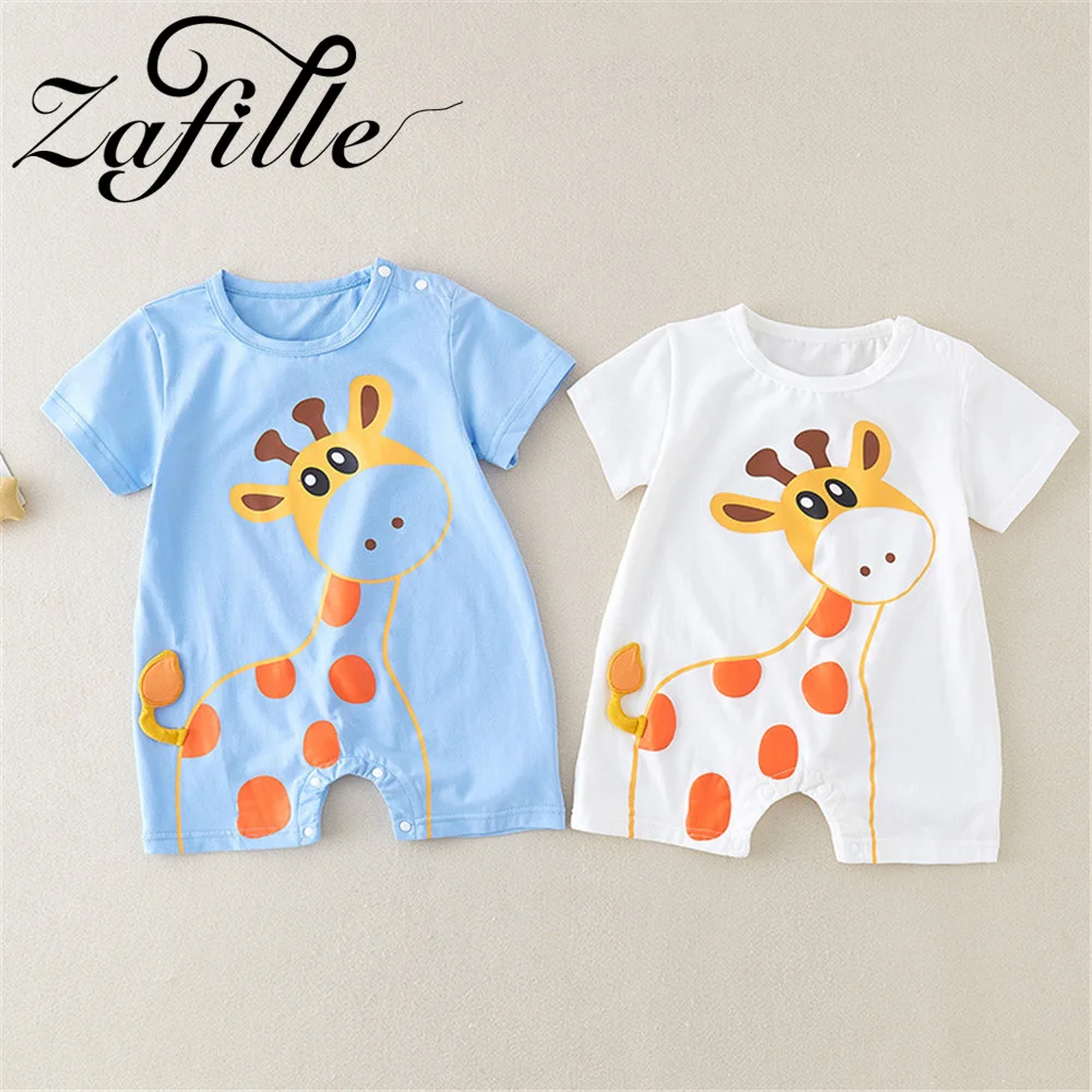 

ZAFILLE Animals Giraffe Baby Rompers Summer Sleepwear For Newborns Boys Jumpsuits Cartoon Kids Toddler Costume Cute Girls Outfit