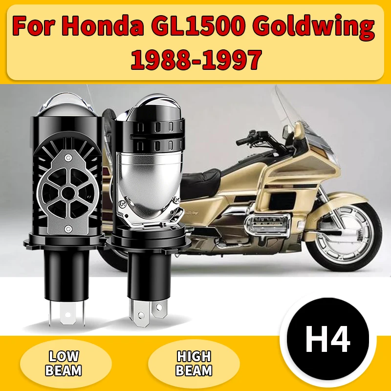 

1PC/2PC 30000LM H4 Projector Lens LED Motorcycle Headlight HB2 9003 Hi/Lo Beam Bulbs For Honda GL1500 Goldwing 1988-1997