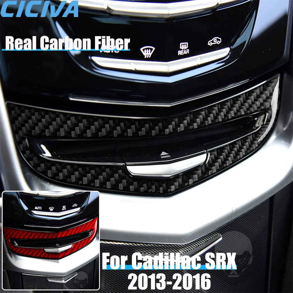 

Real Carbon Fiber Car Accessories CD Player Panel Decorative Trim Cover Soft Sticker For CADILLAC SRX 2013 2014 2015 2016
