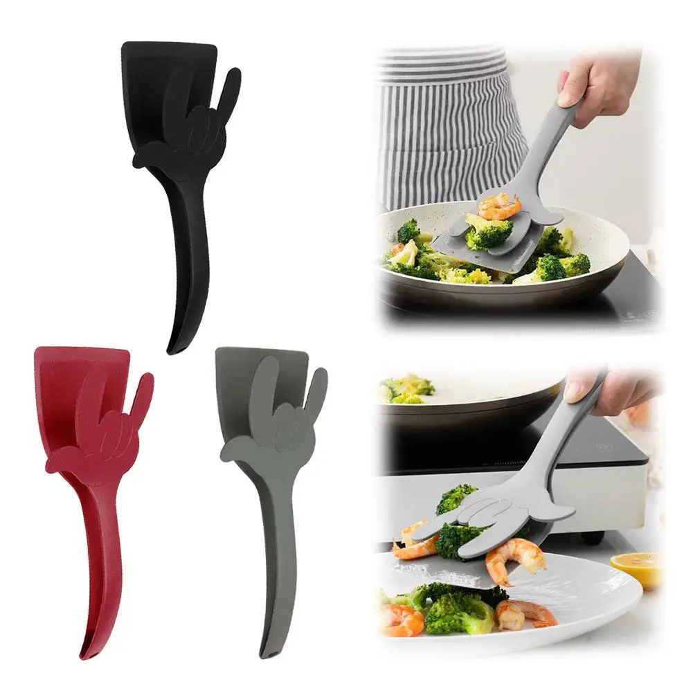 Anti-scald Extended Handle Spatula Tong Multifunctional Stainless Steel Cooking Tongs Flip Shovel Clamp For Spatula Steak S A9i1