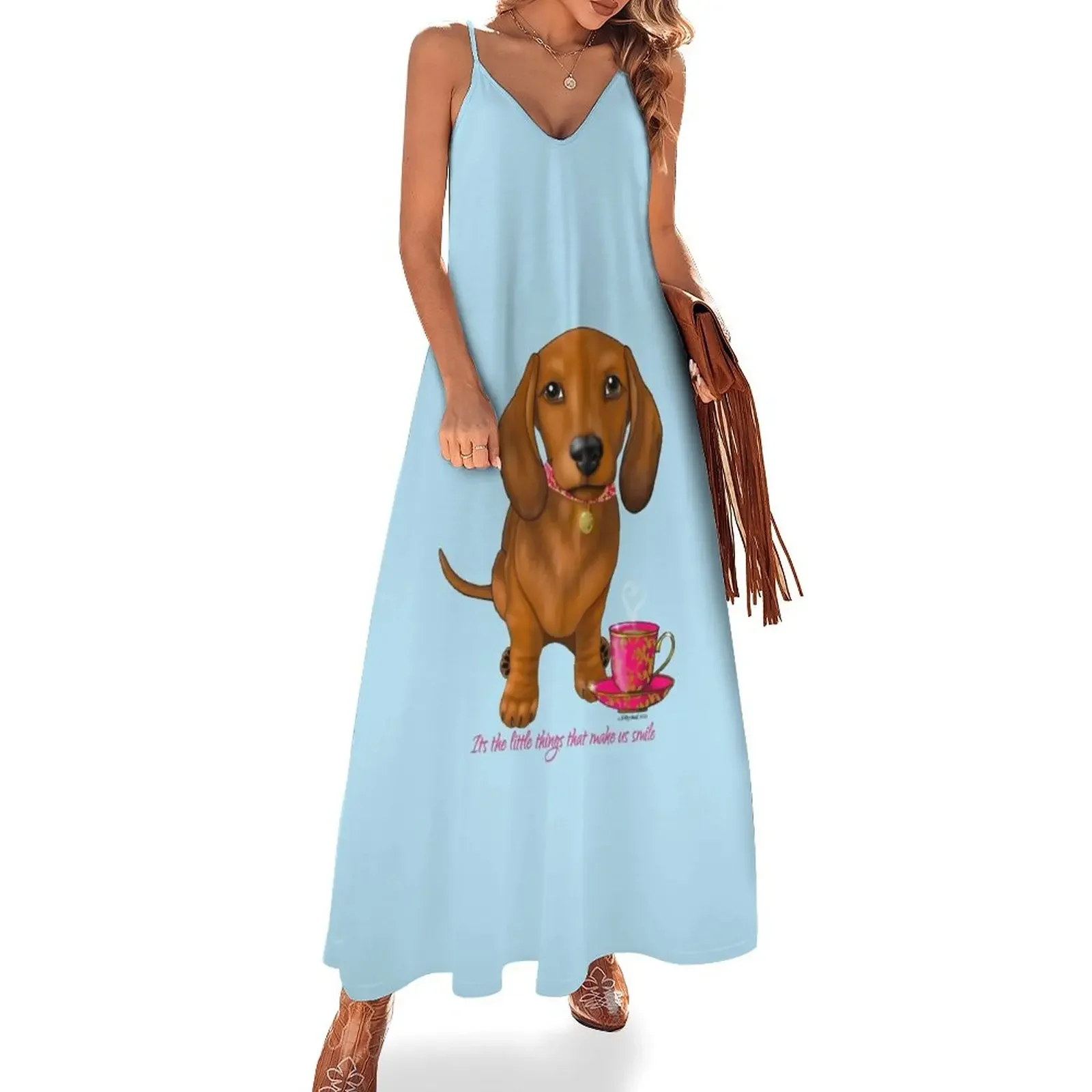 

Dachshund Its the little things that make us smile Sleeveless Dress luxury woman party dress cocktail dresses