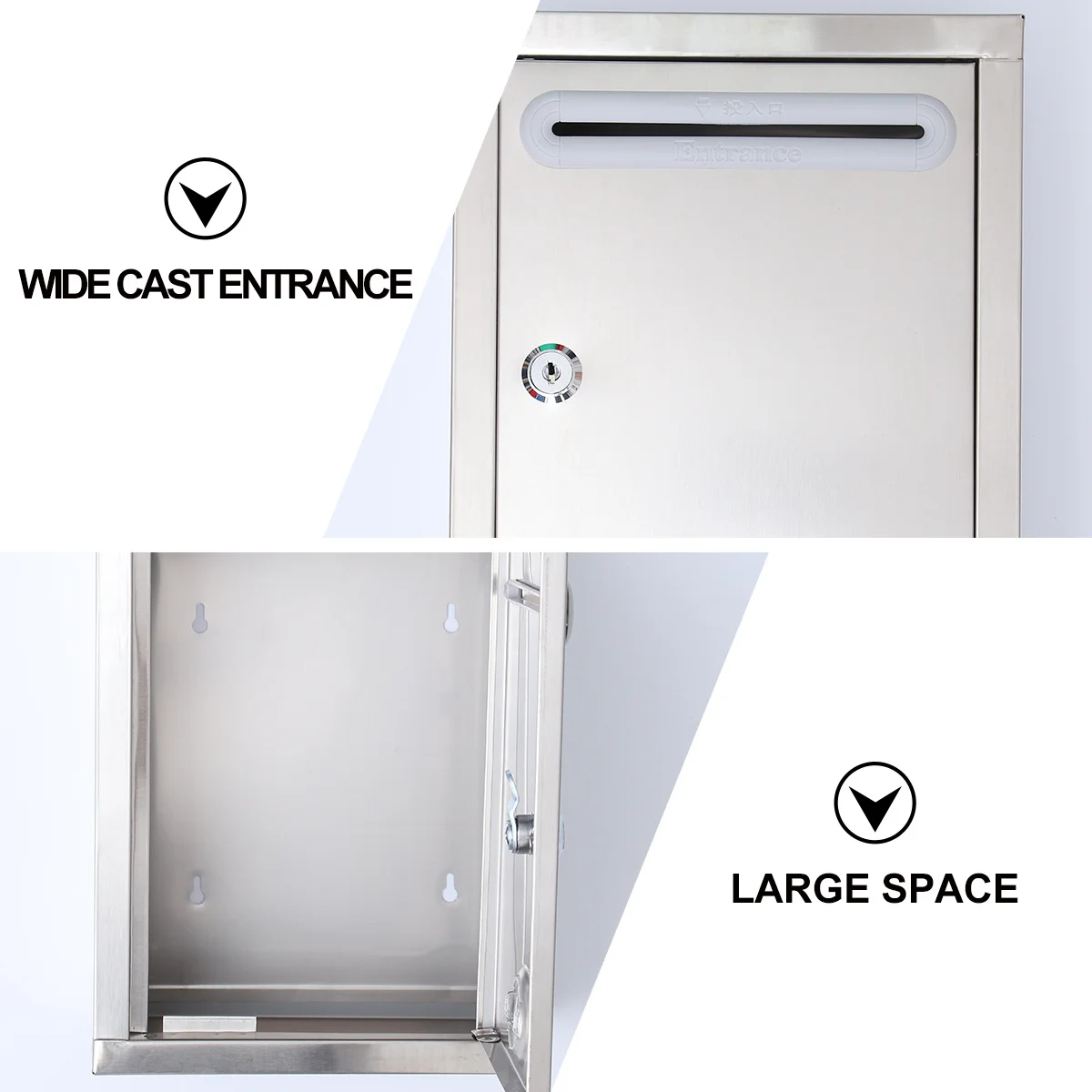 

Stainless Steel Small Mailbox Retro Design Waterproof Suggestion Complaint Box for Company Ballots Checks Small Mailbox