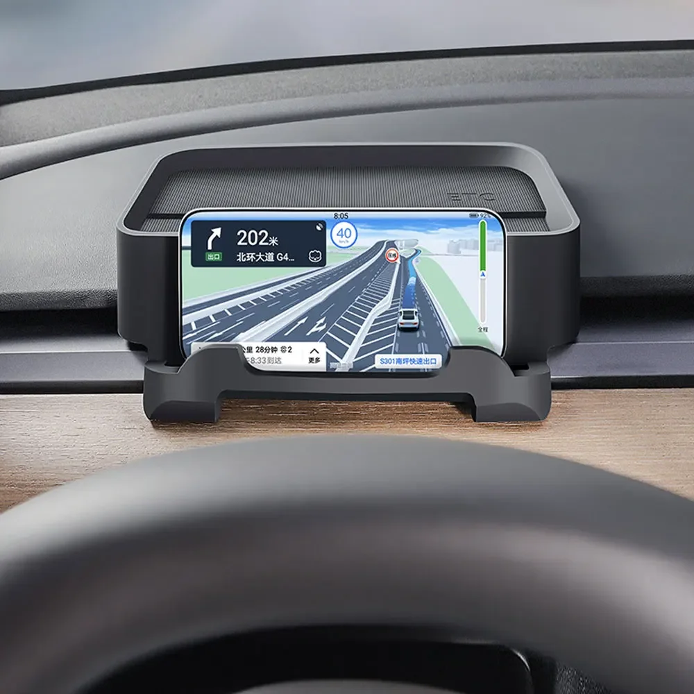 Dashboard Silicone Tray For Tesla Model Y 20-24 3 16-22 Center Storage Box Anti Slip Auto Accessory 2 Hooks Tissues Sunglasses