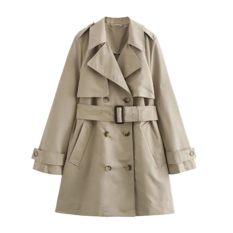 

Women's street fashion short trench coat 2024 autumn new collection with belt coat