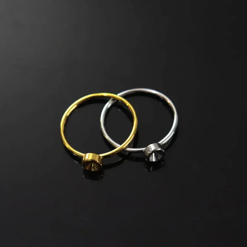 20Pcs Lot 304 Stainless Steel Finger Rings Base Size 5 6 7 8 9 10 , Inside Can Put 4mm Size Crystal Charms