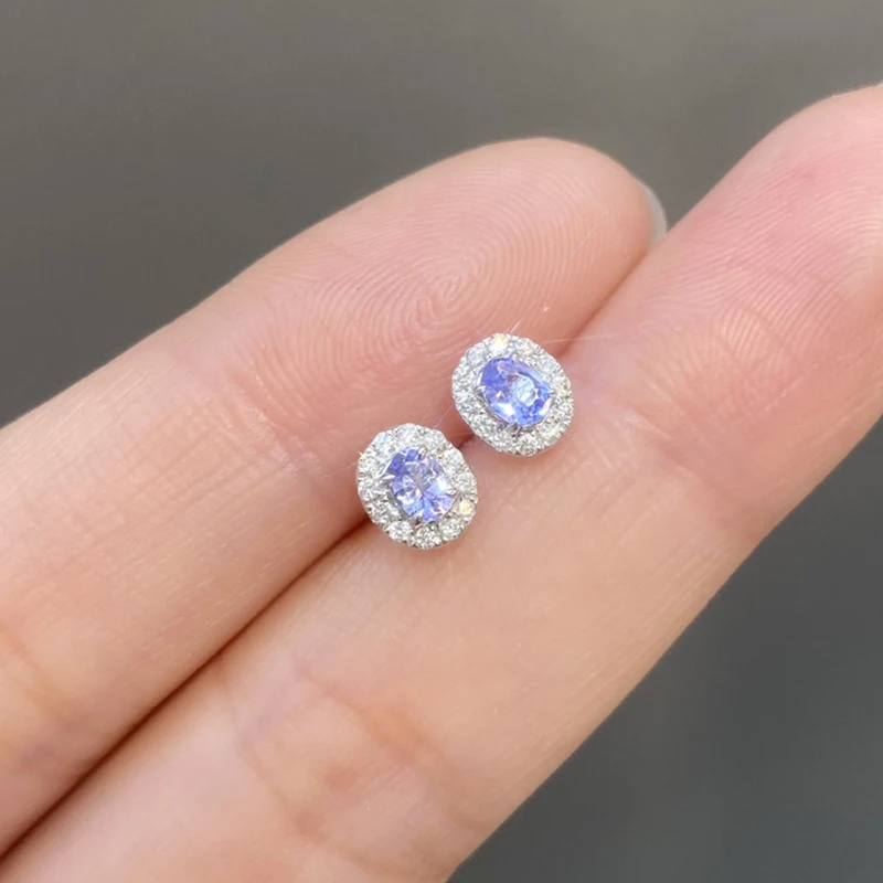 Exquisite 925 Sterling Silver Lavender Round Zircon Earrings for Women High Quality New Earring Engagement Jewelry Party Jewelry