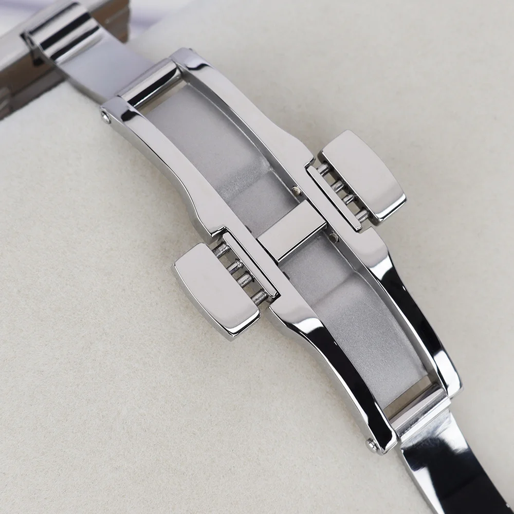 Gerilltes, gebogenes 40-mm-Silbergehäuse für NH35-Uhren mit Saphirglas für PRX Super Player Mod, passend für NH35, NH36, NH34/38, NH70 Uhrwerke – Detail 7
