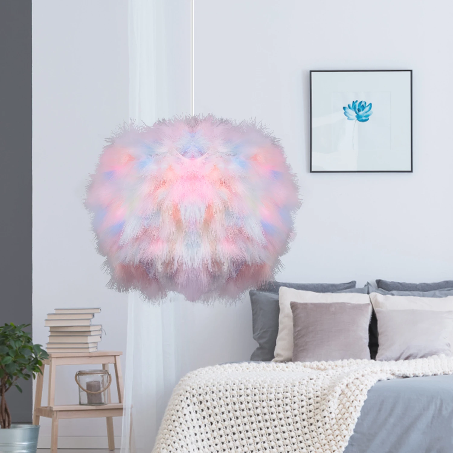 Modern Feather Pendant Lights LED Hanging Lamps Bedroom Decor Living Room Bedside Droplight Restaurant Chandelier Lampara Tecno