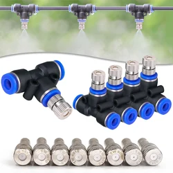 Bicos de baixa pressão Misting, Quick Connector Cooling System, Slip Lock Jardim Irrigação, Atomização Fina Pulverizador, Water Push, 6mm