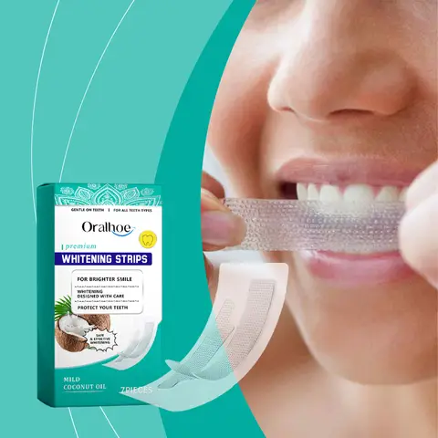 Tooth Whitening Strips Remove Tooth Stains Tartar Plaque Lighten Dark Dental Cleaning Improve Bad Breath Bleach Teeth Brightener