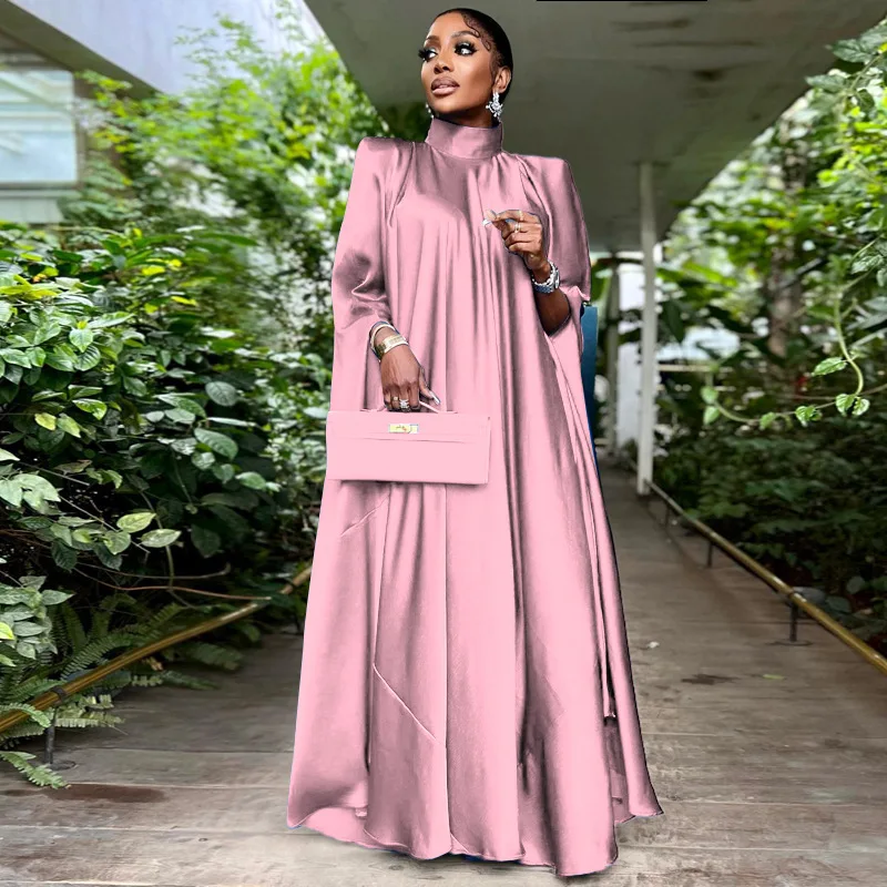 Imagem -04 - Vestido Muçulmano Solto para Mulheres Manga de Bat Dubai Abaya Ramadã Sólido Roupas Islâmicas Vestidos Africanos Kaftan Jilbab Hijab Longo 2023