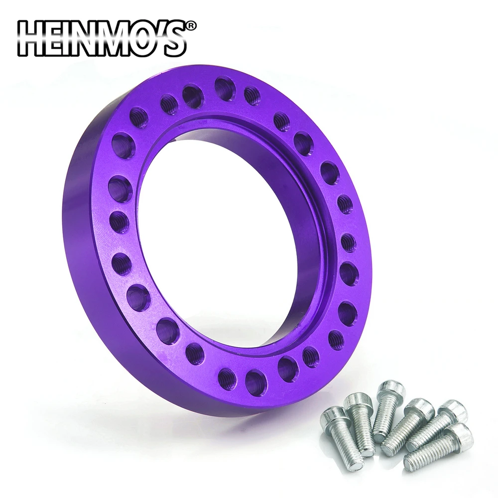 12mm CNC Aluminum Car Steering Wheel Hub Boss Kit Adapter Spacer Universal Cars Accessories Steer Wheel Hole Adapter Purple