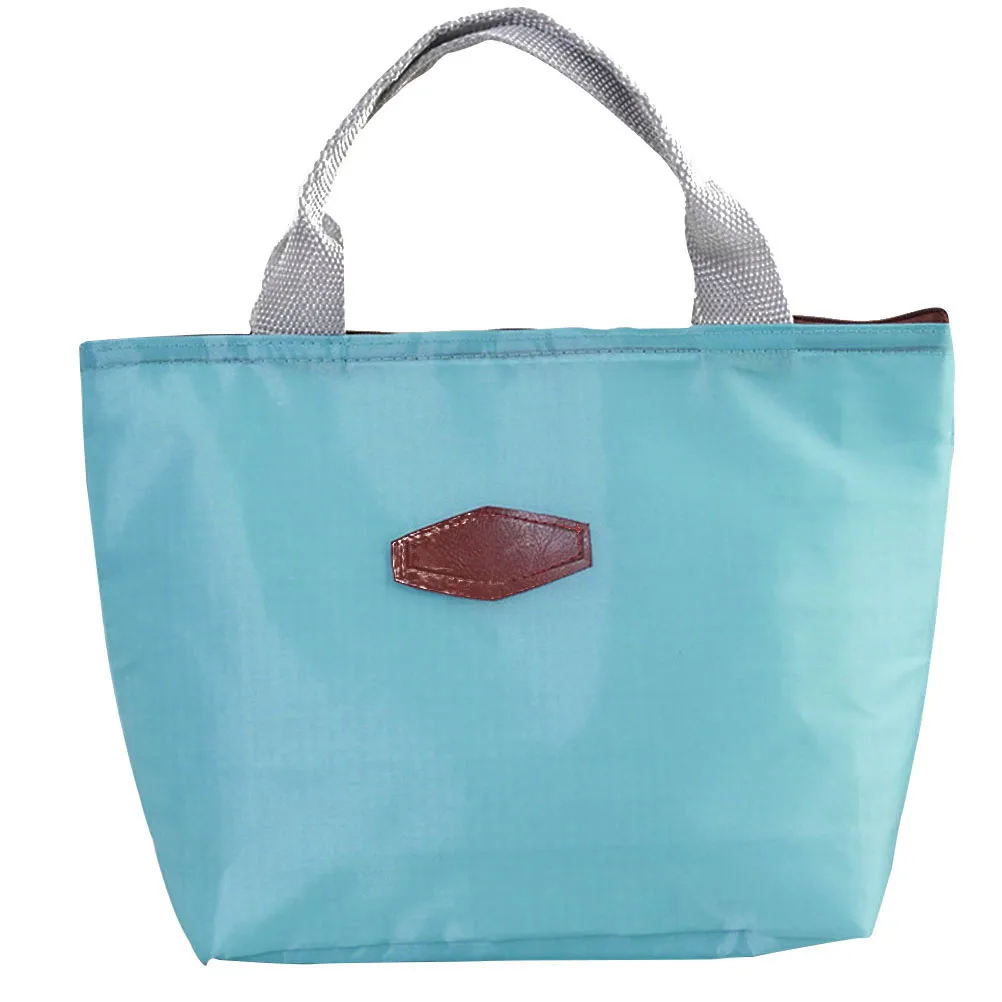 

Insulated Lunch Bag Oxford Cloth Blue Portable Waterproof Cooler Bag Tin Foil Picnic Office Students Food Storage