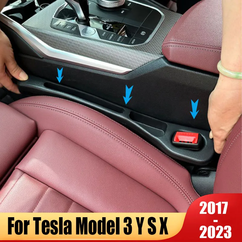 1 Pair Car Seat Gap Filling Leak-proof Dustproof Sealing Strip For Tesla Model 3 Y S X 2017 2018 2019 2020~2022 2023 Accessories