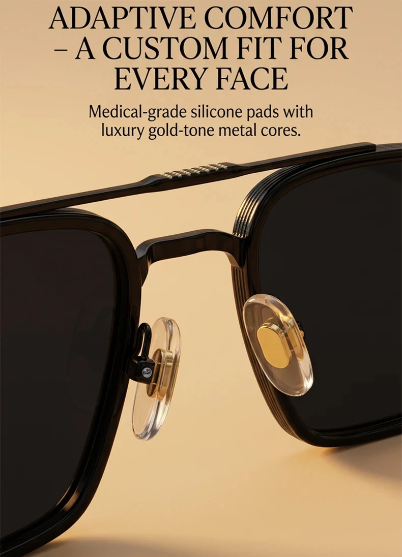 Men's Oversized Steampunk Square Sunglasses Front Profile Display