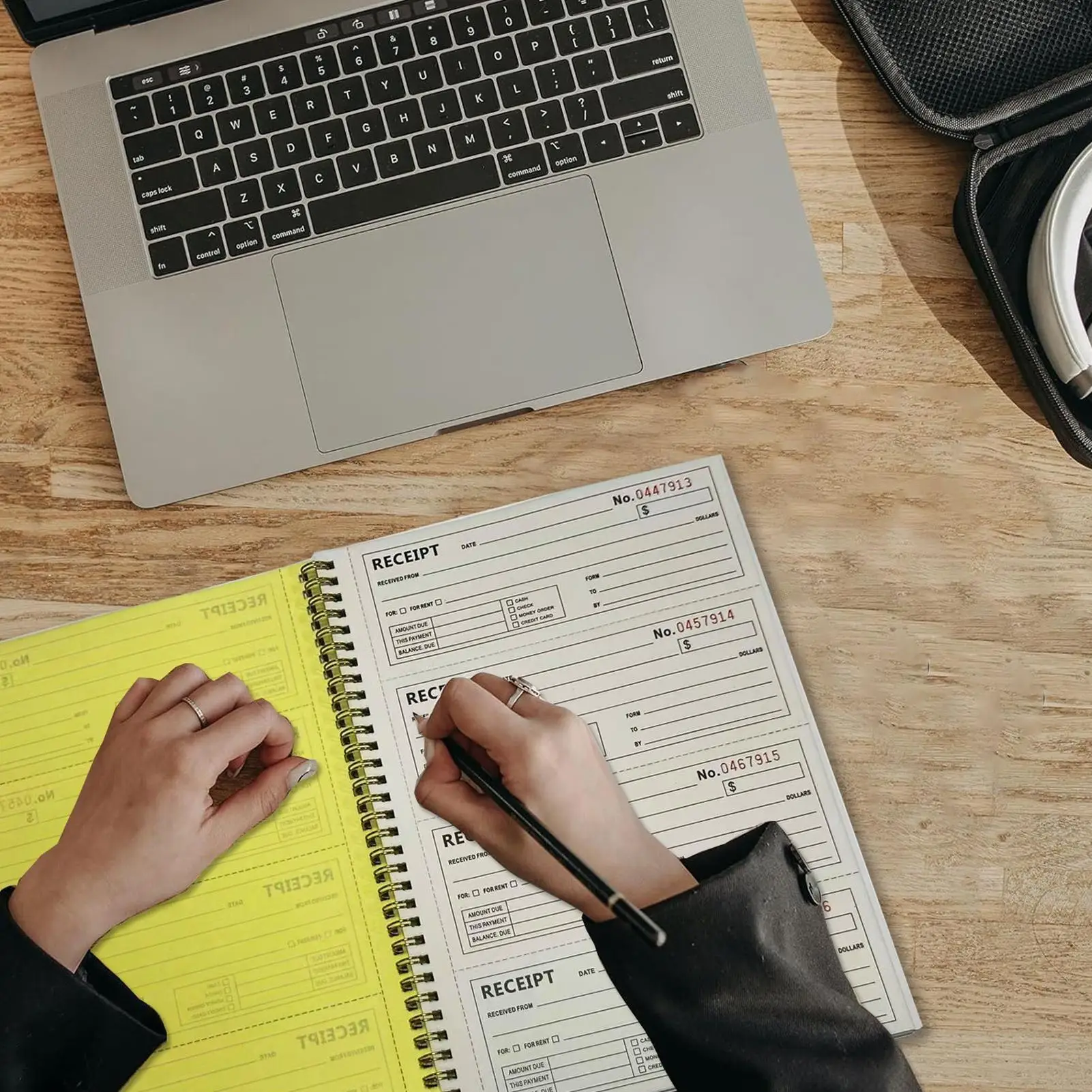 

Чековая книга для аренда денег, портативные принадлежности для заметок со спиральной переплетом, книги для оплаты, 2-х части, безглеродистые для записи бизнес-офиса