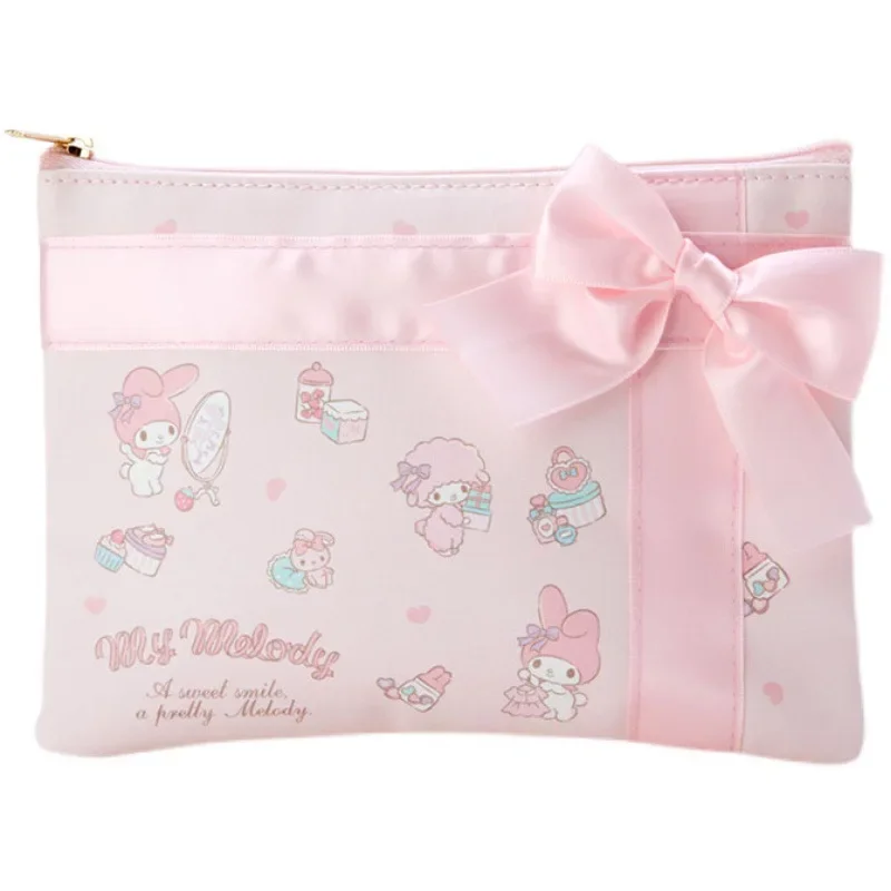 حقيبة مستحضرات التجميل سينامورول كارتون ماي ميلودي أحمر الشفاه مستحضرات التجميل تخزين حقائب متعددة الوظائف للمرأة شخصية الرسوم المتحركة
