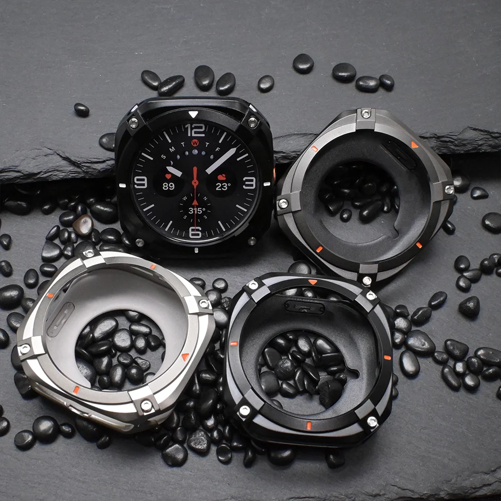 حافظة بإطار ممتص للصدمات لساعة سامسونج جالاكسي الترا 7 47 ملم غطاء حماية من سبائك الألومنيوم لهاتف جالاكسي الترا 7 ملحقات معدنية