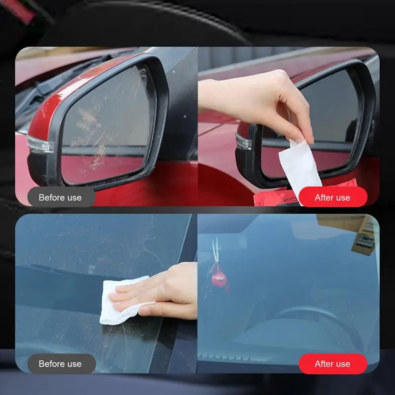 Car Glass Oil Film Removal Wipes Car Windshield Cleaner Cleaning Wipes Dusting Wipes Portable Windshield Oil Film Cleaner for