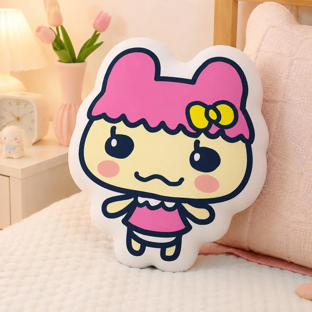 Chamametchi T-Tamagotchis Shaped Throw Pillow Cute Character Cushion Stuffed Decorative Pillow for Sofa Bedroom Home Decor Gift