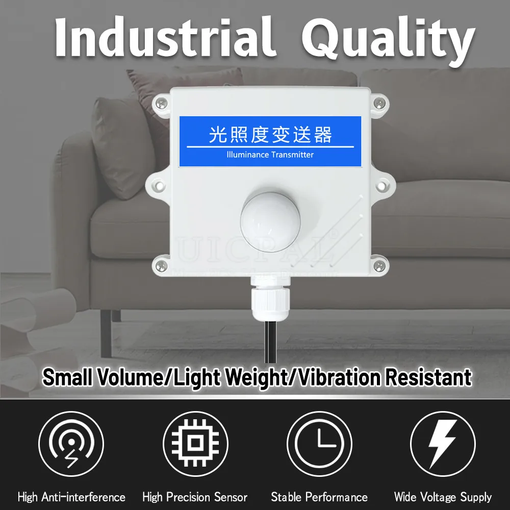 RS485 Output Illuminance Sensor Analogue 0-5V 0-10V 4-20mA Illuminance Meter 0-20W High Accuracy Plant Ambient Light Emitter