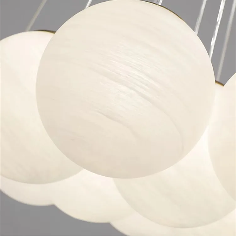 Modern Planet Bubble Ball Chandelier Magic Bean Cloud Moon Pendant Light Glass Ball French Hanglamp Dining Living Room Lighting