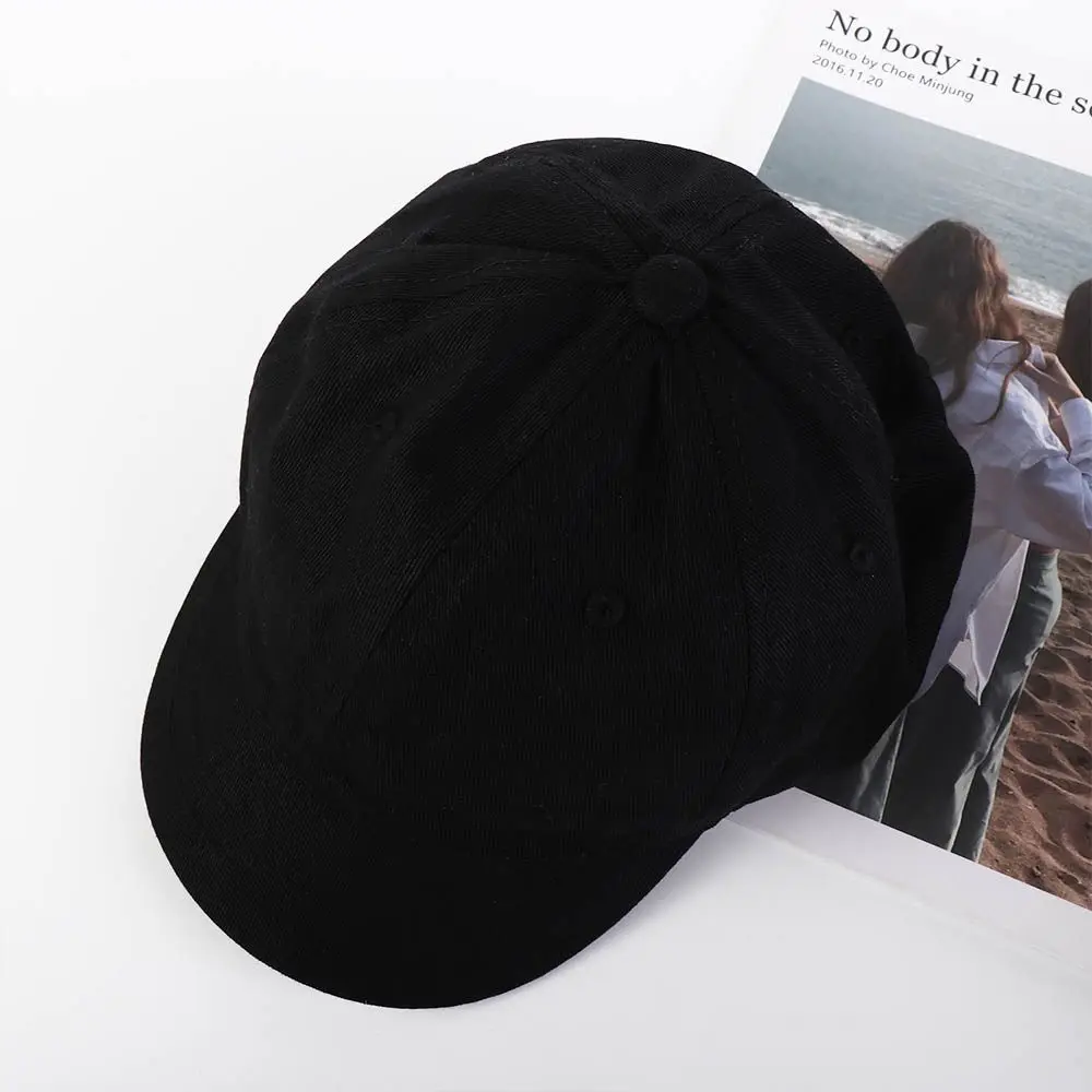 Hat Korean Style Caps Snapback Cotton Hip Hop Women Baseball Caps Men Baseball Caps Solid Color Caps Short Brim Baseball Caps