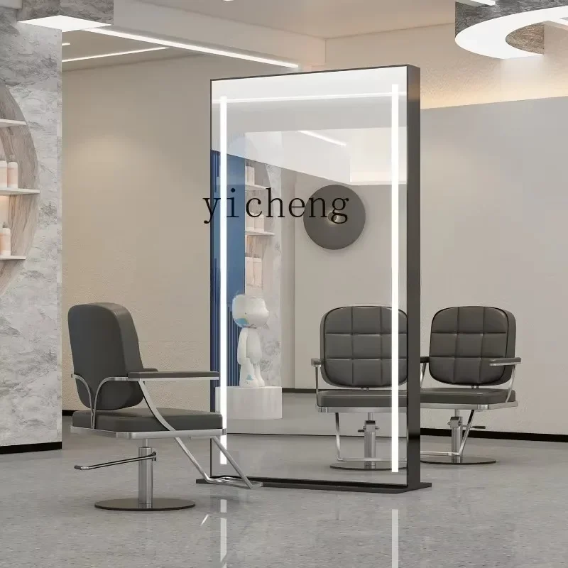Barber Shop Mirror Table With Lamp, Special Perm And Dyeing Area For Hair Salon, Barber Shop Barber Mirror-X12