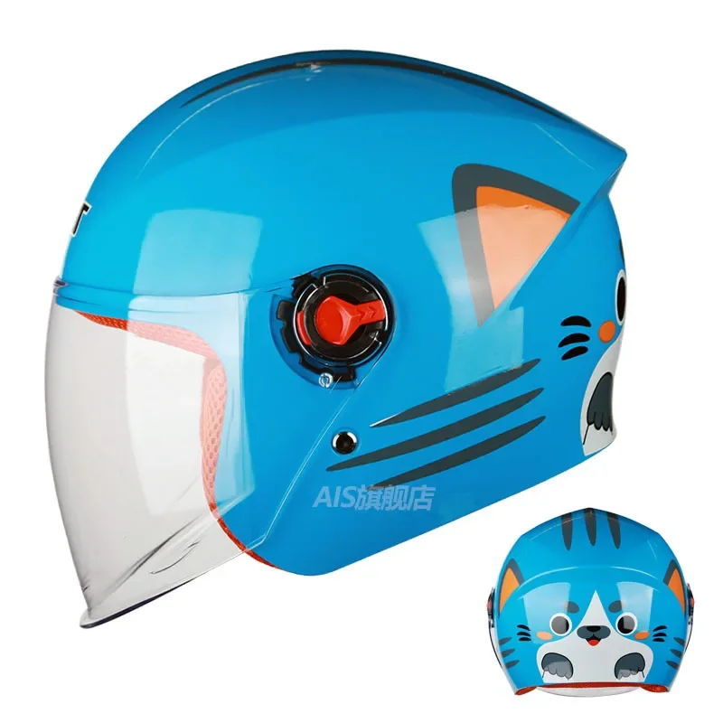 Lightweight Half Helmets Cute Universal Safety Helmets cartoon cat Boys and Girls Children\'s Helmets Safety Baby Electric Car