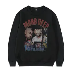 Vintage Rapper Mobb Deep The Infamous Hip Hop Print Sweatshirt Mens Fashion Oversized Streetwear Men Black Long Sleeves Pullover