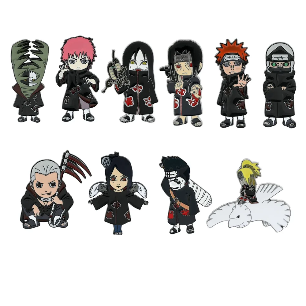 

10 Pcs Creative Anime Brooch Handsome Akatsuki Enamel Pin Metal Badge Jewelry Clothing Backpack Accessories Gift for Friends