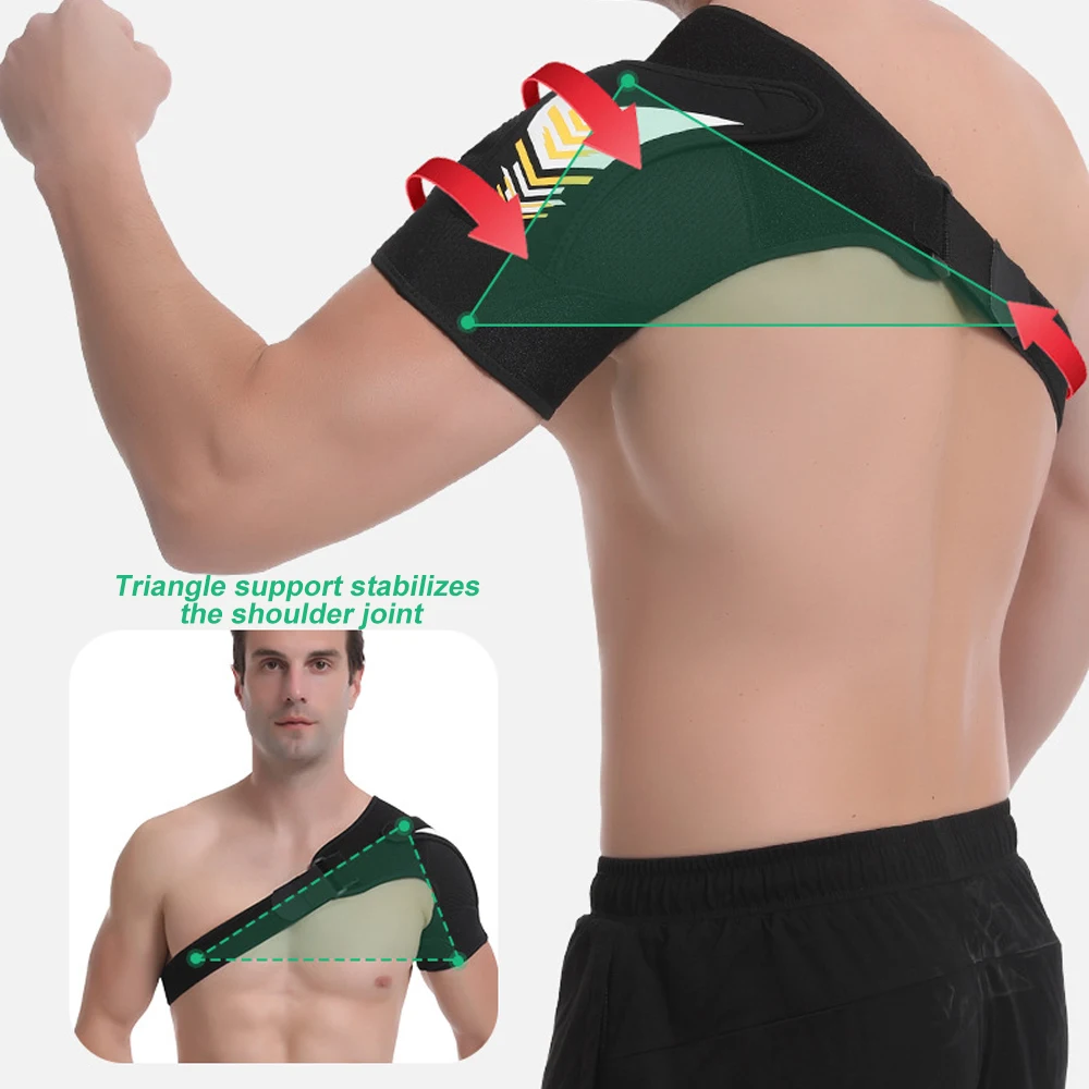 1pc New Arm-Shoulder Brace with Pressure Pad Adjustable Breathable Gym Sports Care for Relieve Shoulders Pain-For Men & Women