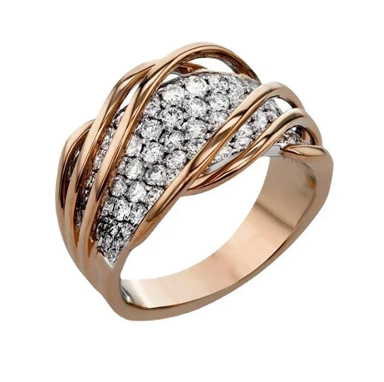 Fashion New Temperament Women\'s Rings Simple Winding Crystal Fashion Ring for Women  Party Jewelry Hot