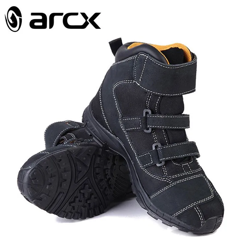 

ARCX Men Motorcycle Boots Genuine Cow Suede Leather Ankle Protection Waterproof Motorcycle Accessories Motocross Racing Shoes