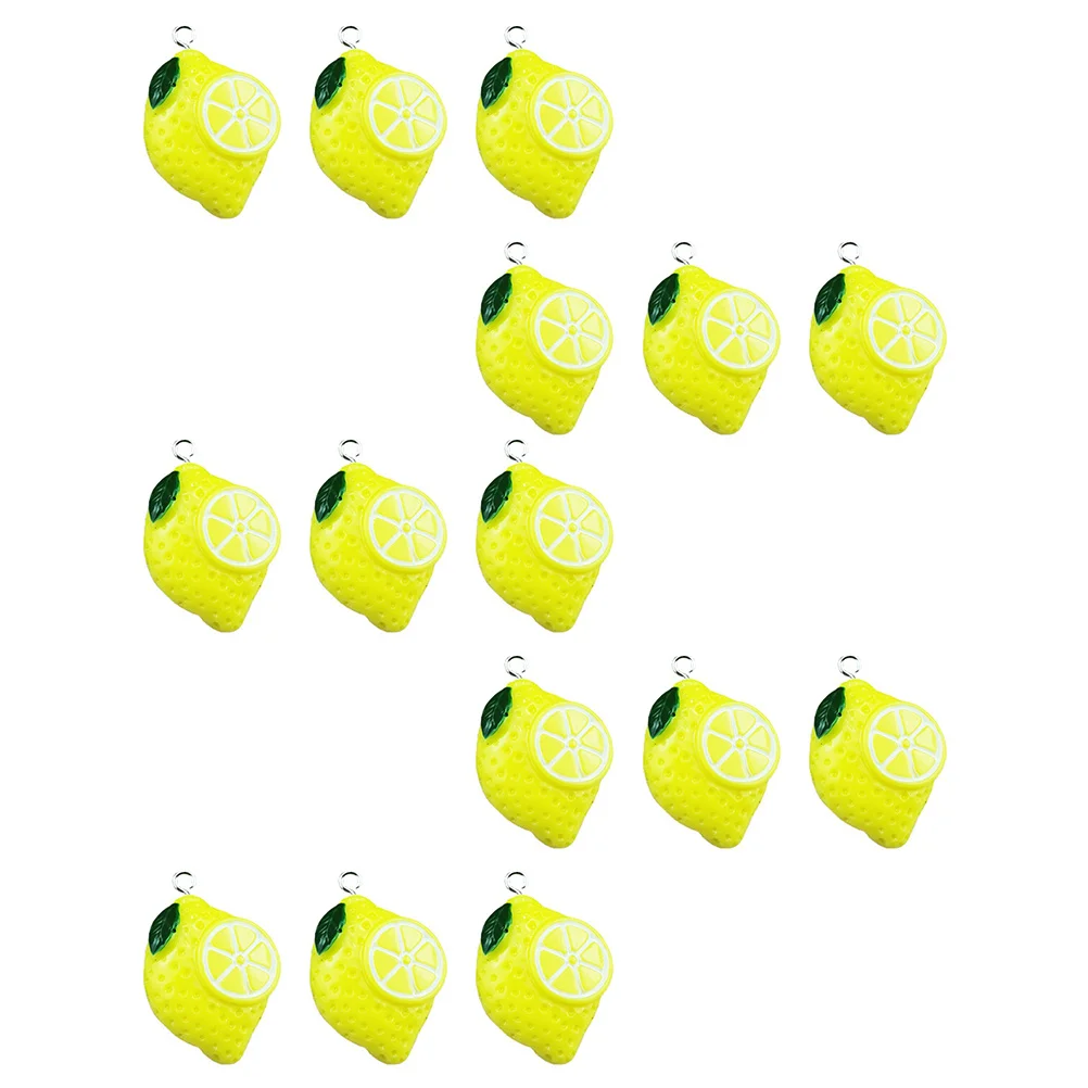 

30Pcs Lemon Shape DIY Jewelry Making Pendants Creative Alloy Resin Charms for Earrings Necklaces Bracelets Keychains Decorative