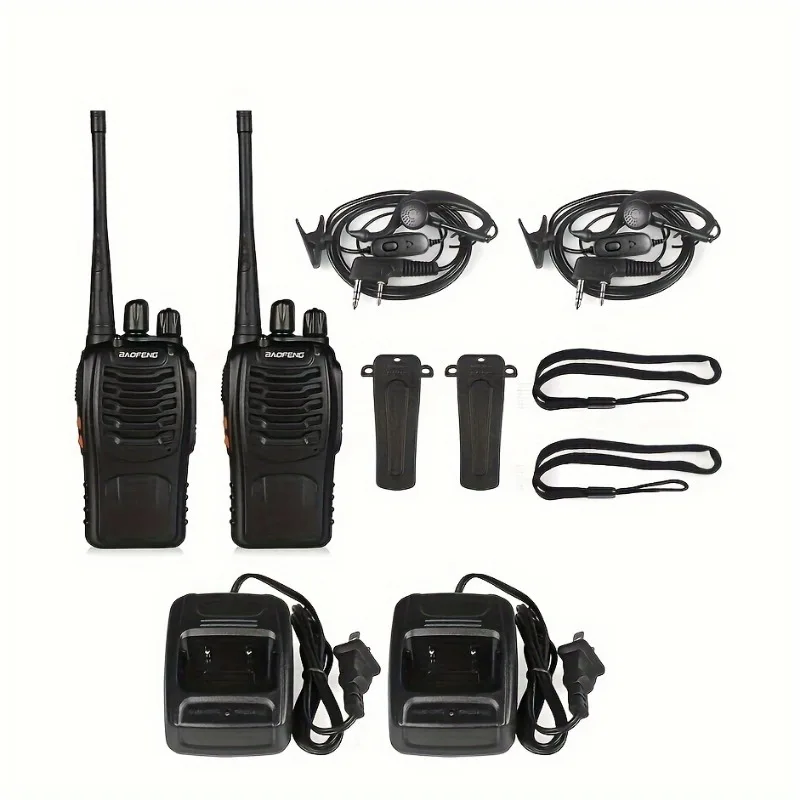 BF-888S Walkie Talkie de Longo Alcance, Rádio bidirecional, 400-470MHz, Transceptor de Rádios para Comunicação Outdoor Adventure Work