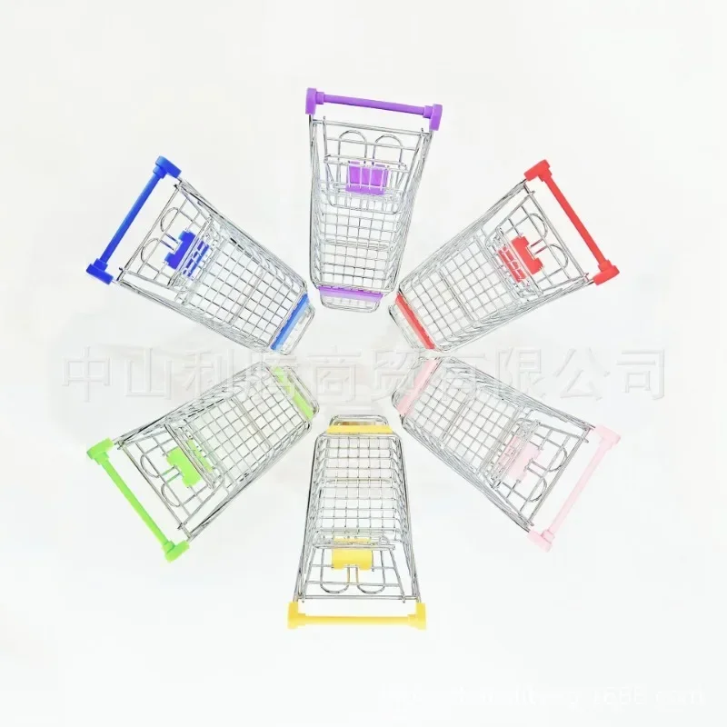 Mini Shopping Carts Creative Handcart Kids Craft Toy Shopping Utility Cart Crafts Display Storage Toys Holder Gifts For Children