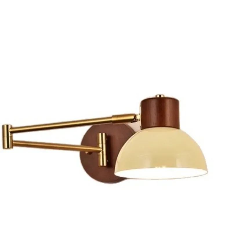 Bedroom bedside wall lamp, displaceable rocker arm folding telescopic, lamp