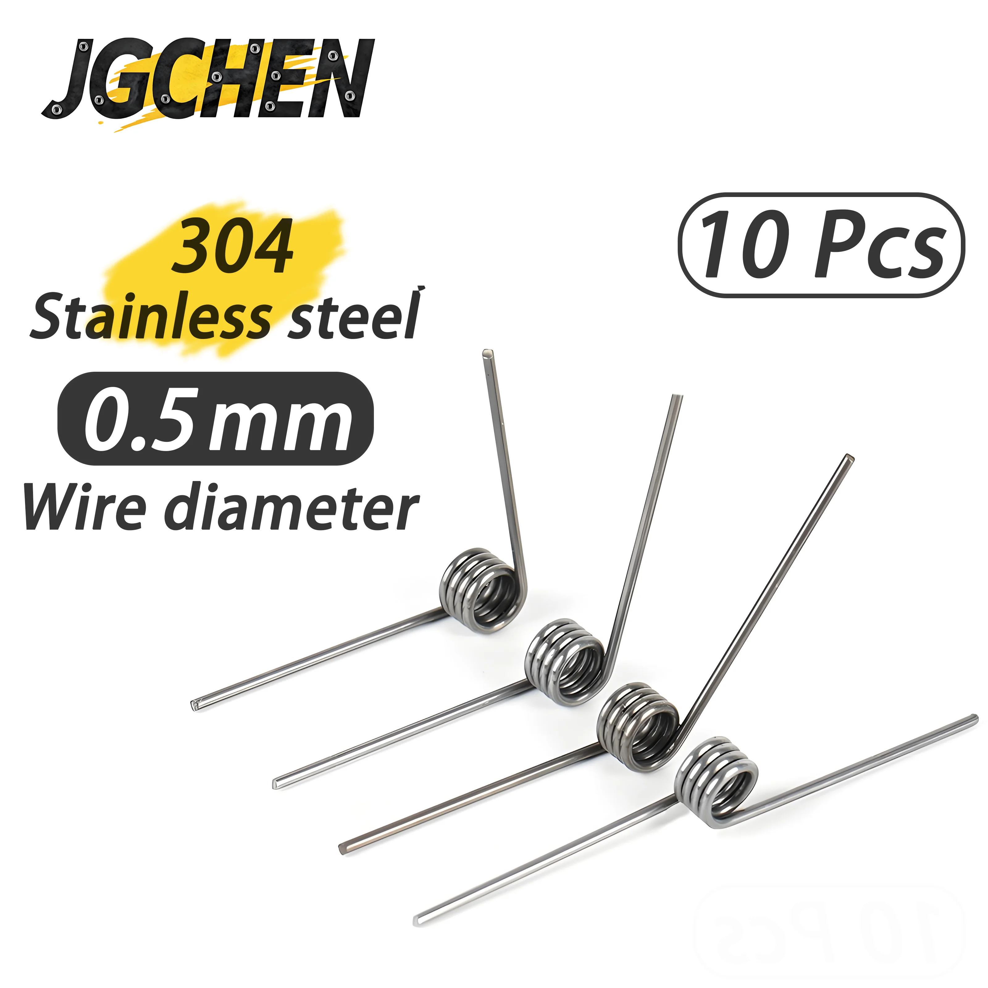 Torsion Spring 10 Pcs 304SUS 0.5mm Wire Diameter Return and Reset V-shaped Spring Laps 3/6/9 Stainless Steel Compression Spring