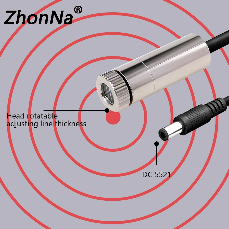 Modulo Laser a cerchio a luce rossa modulo di eccitazione ad anello circolare grande ingresso di potenza voltDC3V 5 localizzatore concentrico a