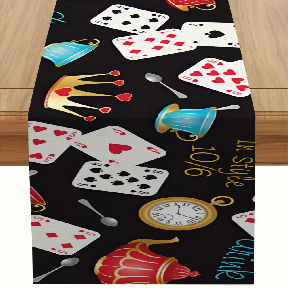 

1 Piece Disney Alice in Wonderland Teapot Printed Tablecloth, Holiday Party Decoration, Table Decoration, Suitable for Afternoon Tea Gatherings.
