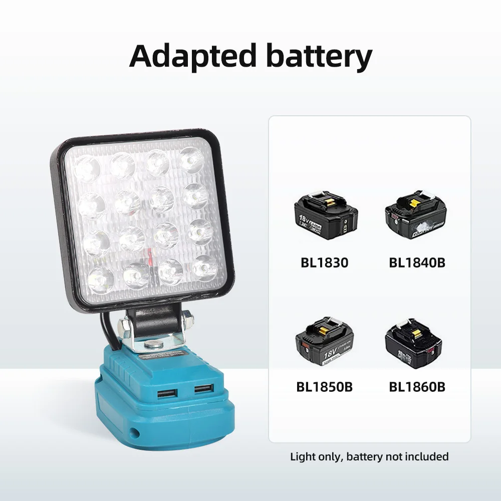 LED Work Light for Makita  portable Flood Light with USB Port, Lighting Spotlight Suitable for Makita 18V Battery BL1840 BL1850