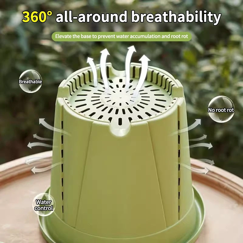 البلاستيك النباتات الخضراء اناء للزهور سميكة الراتنج جالون وعاء شرفة زراعة اناء للزهور التحكم في الجذر مزارعي الشتلات تنفس