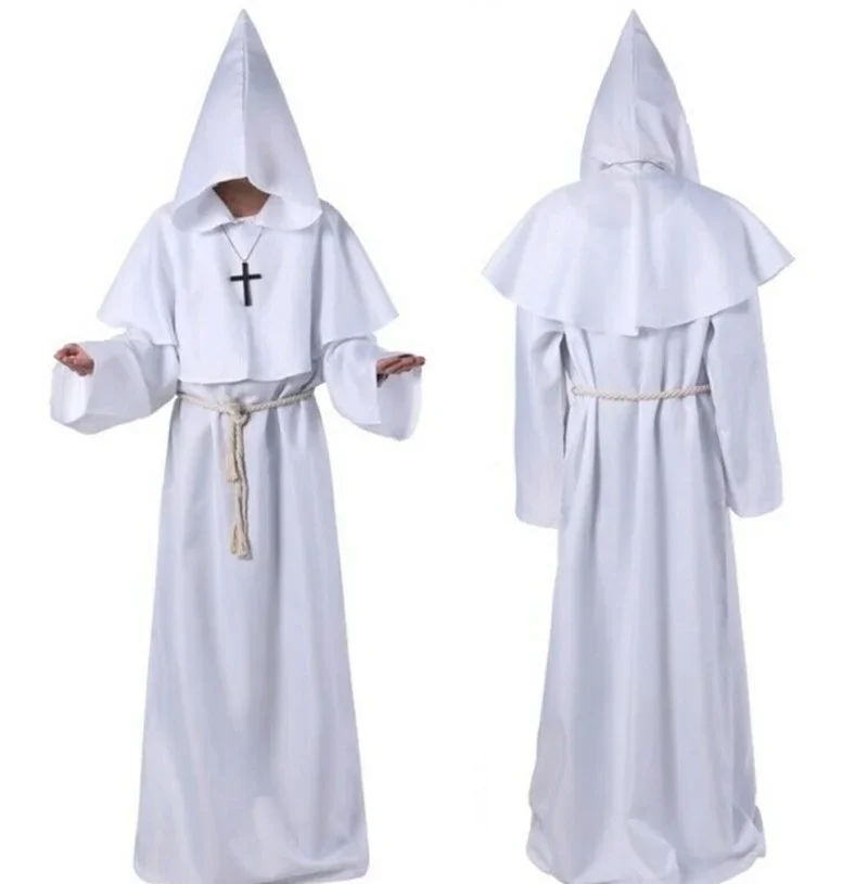 Nuevos trajes de monje medieval de Halloween para hombres, disfraces de monje, disfraces de mago, disfraces de sacerdote, disfraces cosplay