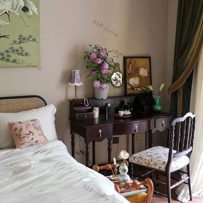 Retro distressed dresser: Solid wood, Roman columns