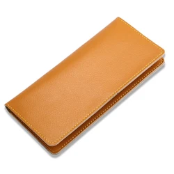 Cow Split Leather Men Long Wallet Women Long Purse Male Slim Money Bag Female Credit Card Holder Thin Two Fold Clutch For Ladies