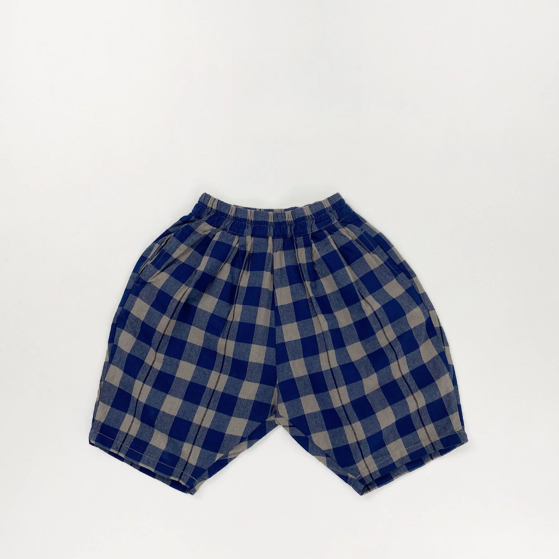Kinder-Caprihose im koreanischen Stil, Retro-Gittermuster, Kinder-Shorts, Sommerhose, weich, atmungsaktiv, Unisex-Hose – Detail 8