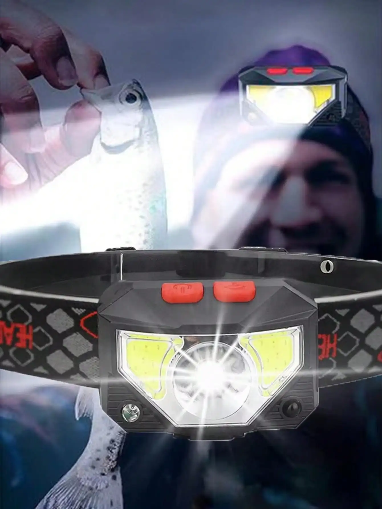 

1pc Rechargeable LED Headlight, High Brightness Long-Range for Fishing Mining Camping