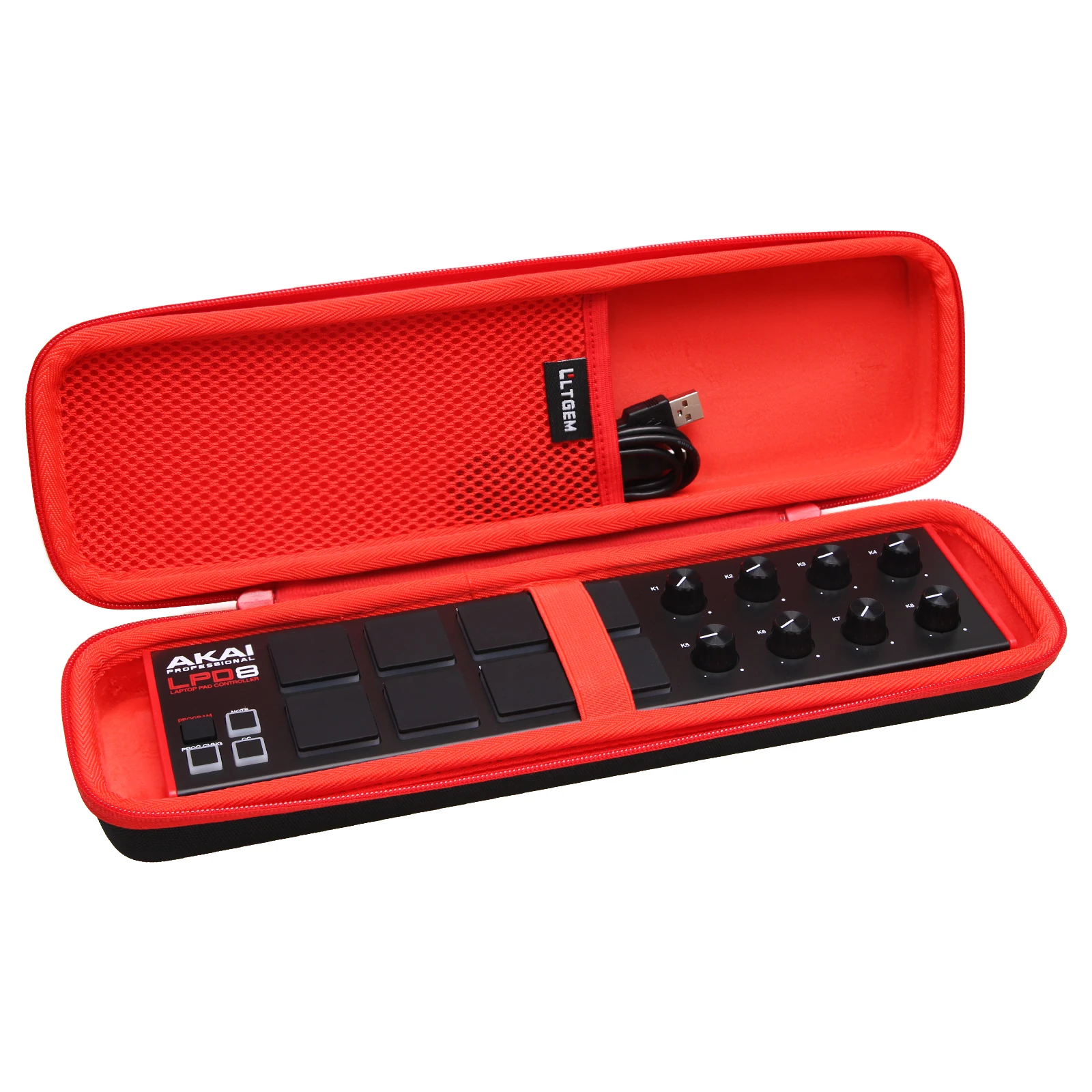 LTGEM-funda para AKAI ProfessionalLTGEM, carcasa para AKAI Professional LPD8, caja de almacenamiento de dispositivos de música con control MIDI USB