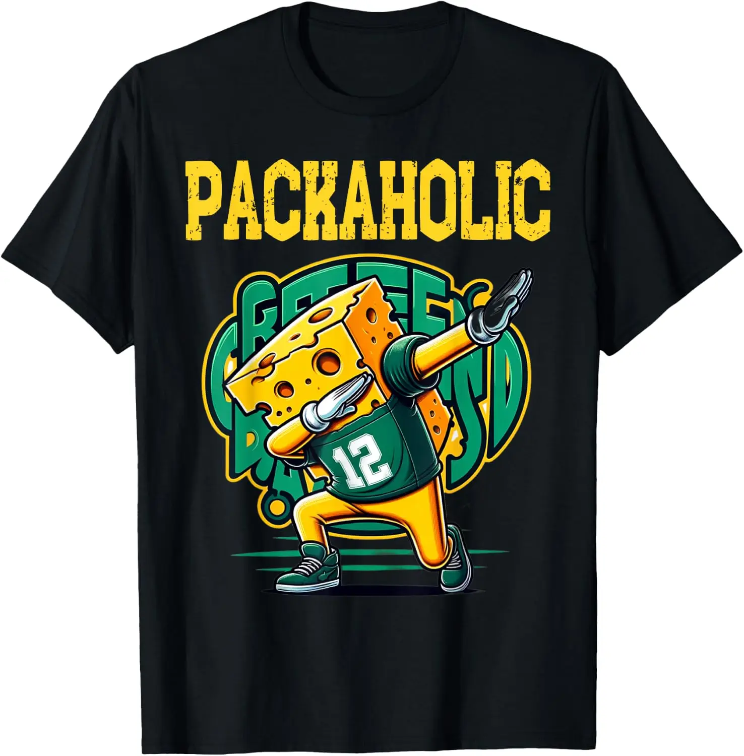 Funny Packaholic Green Bay Dabbing Cute Cheese Foodie T-Shirt